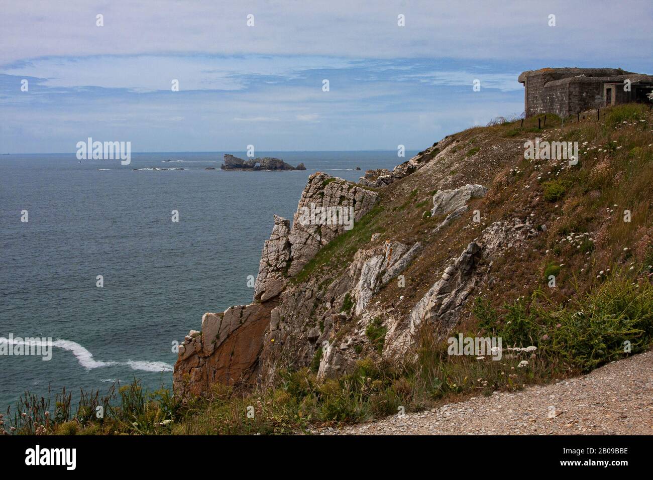 Francia, Bretagna, Pen Hir, Musee Memorial, Battaglia Dell'Atlantico, Poite De Pen Hir, Bunker Atlantikschlacht, Seconda Guerra Mondiale, Muro Dell'Atlantico, Foto Stock