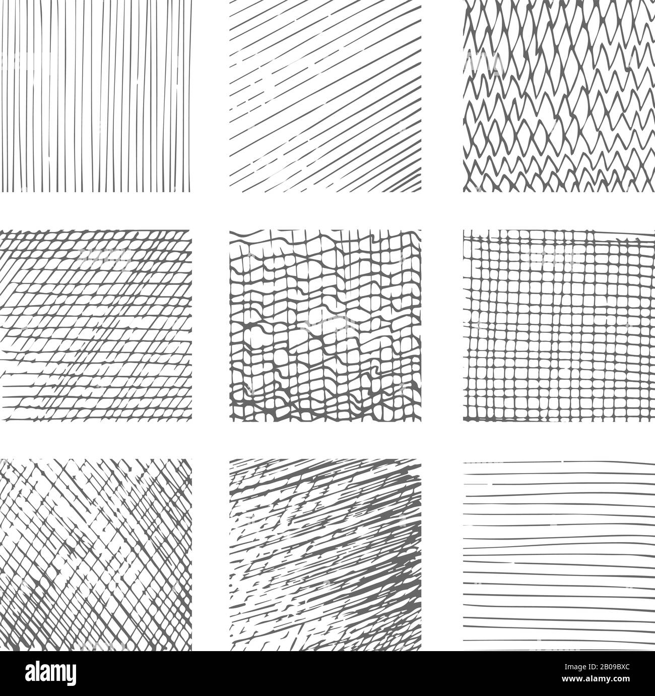 Texture da cova, motivi di tele a linee incrociate su sfondo bianco illustrazione vettoriale Illustrazione Vettoriale