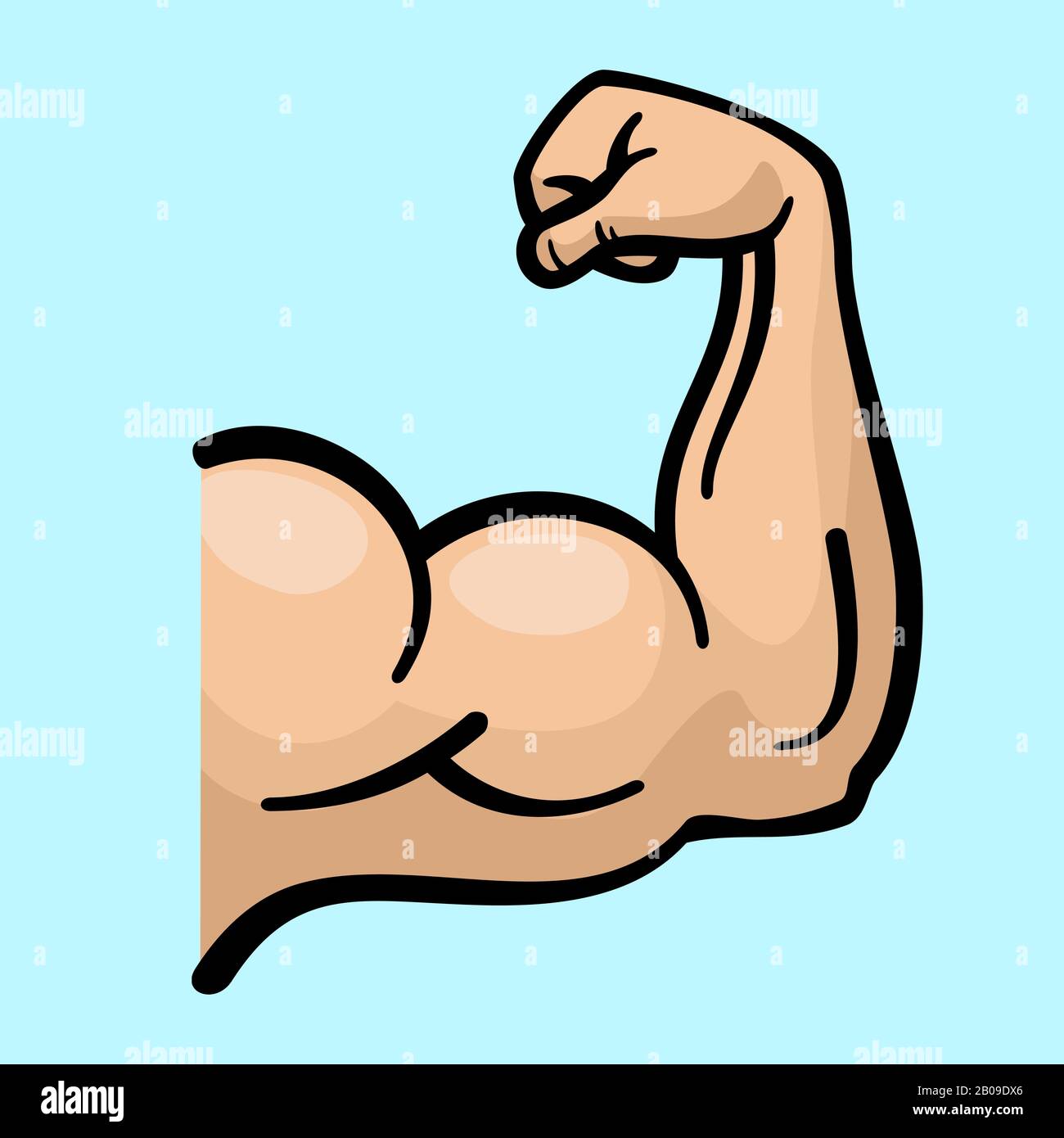 Braccia muscolari, forte icona del vettore bicep. Power bicep uomo, umano forza bicep per fitness palestra emblema illustrazione Illustrazione Vettoriale