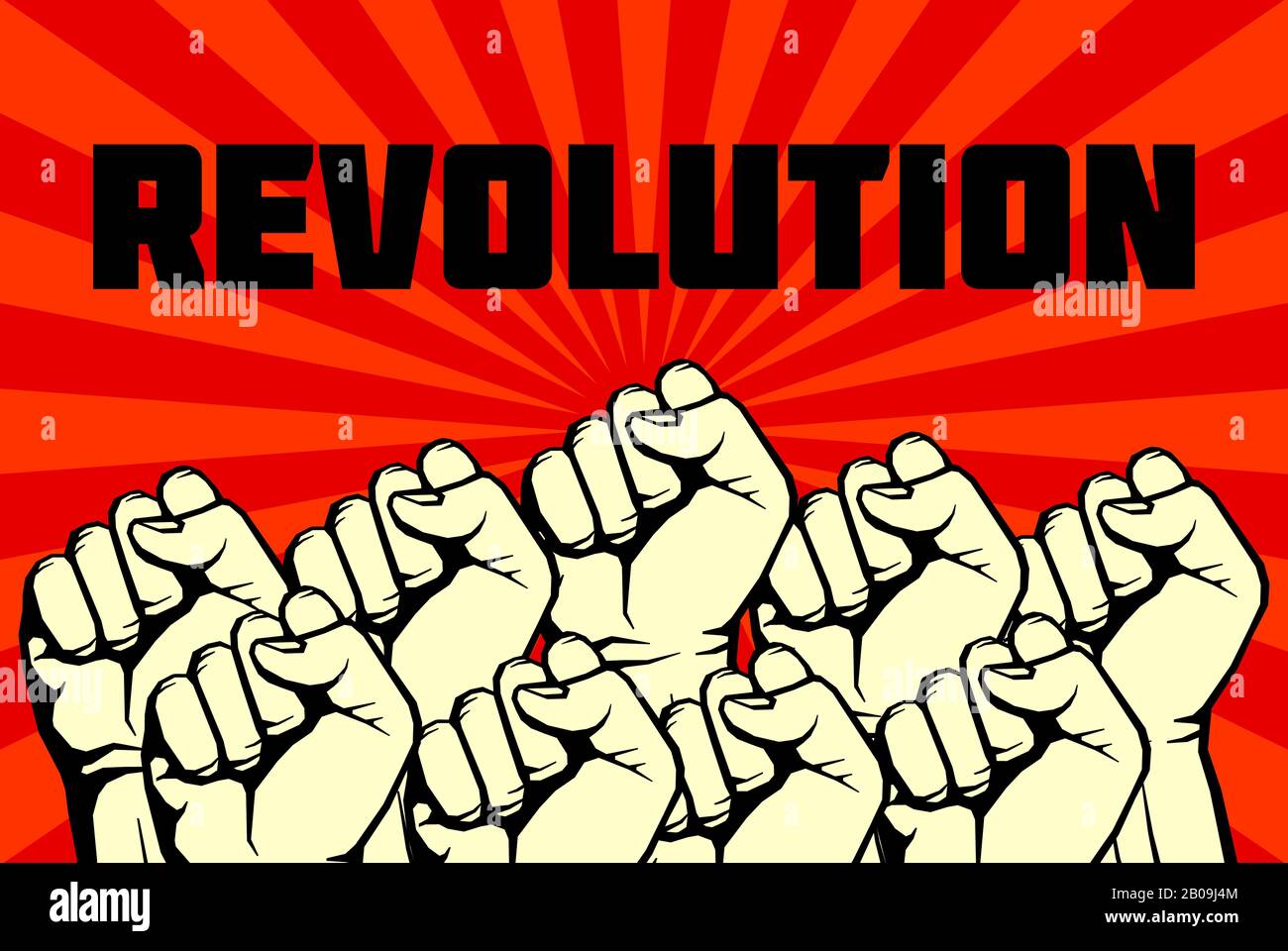 Protesta, ribelle vettore rivoluzione poster arte. Illustrazione della libertà di rivoluzione del banner Illustrazione Vettoriale