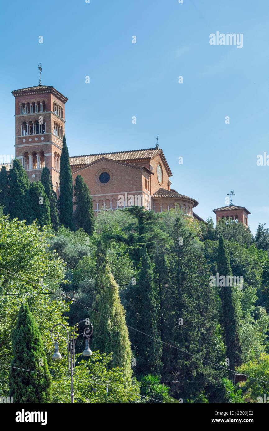 Roma, Italia - 03 ottobre 2018: Vista di Sant'Anselmo all'Aventino a Roma Foto Stock