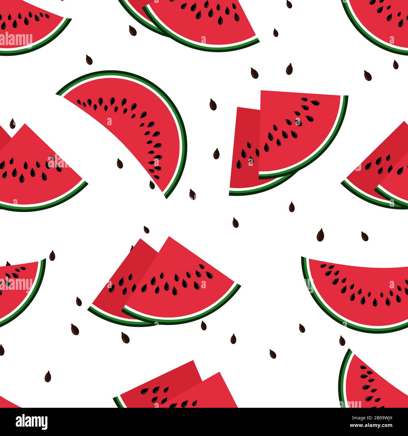 Cocomero rosso sezioni senza giunture pattern vettoriale. Sfondo con frutta dolce illustrazione Illustrazione Vettoriale