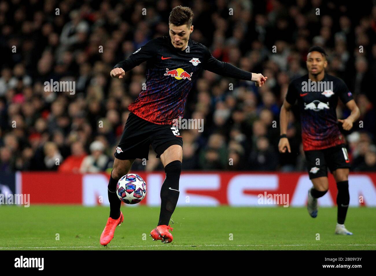 Londra, Regno Unito. 19th Feb, 2020. Patrik Schick di RB Leipzig in azione. UEFA Champions League, turno di 16, 1st leg match, Tottenham Hotspur v RB Leipzig al Tottenham Hotspur Stadium di Londra mercoledì 19th febbraio 2020. Solo uso editoriale, licenza richiesta per uso commerciale. Nessun uso nelle scommesse, nei giochi o in un singolo club/campionato/player publications . pic by Steffan Bowen/Andrew Orchard sports photography/Alamy Live News Credit: Andrew Orchard sports photography/Alamy Live News Foto Stock