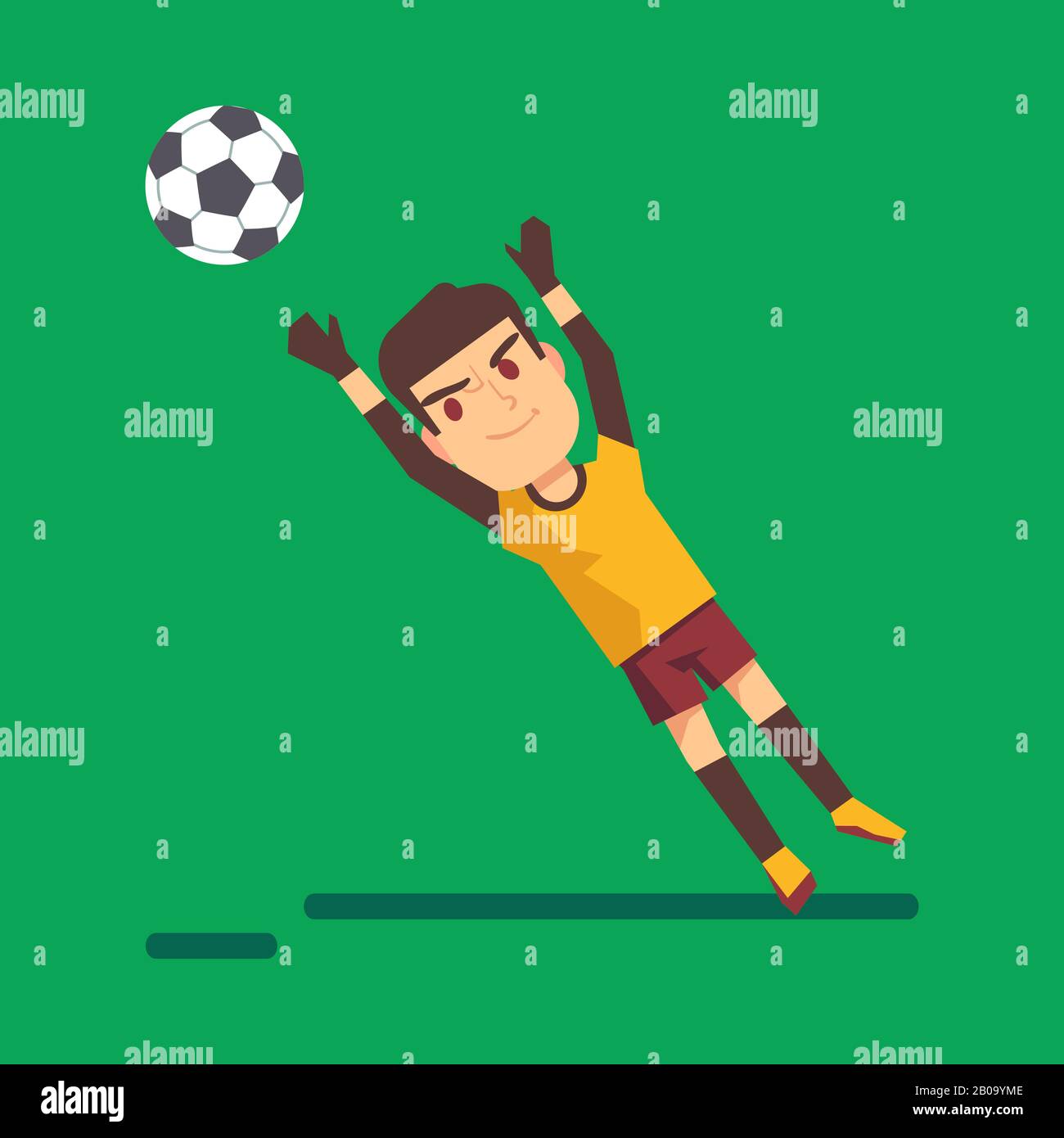 Portiere di calcio che catturano un'illustrazione della palla. Illustrazione del salto del giovane giocatore Illustrazione Vettoriale Portiere di calcio che catturano un'illustrazione della palla. Illustrazione del salto del giovane giocatore Illustrazione Vettoriale