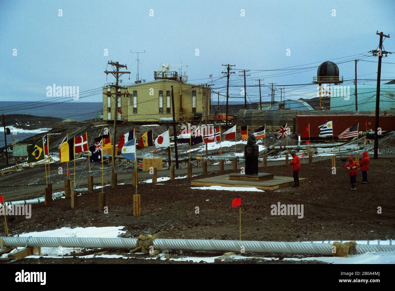 ANTARTIDE, ROSS SEA, MCMURDO SOUND, STAZIONE DI RICERCA DEGLI STATI UNITI MCMURDO Foto Stock