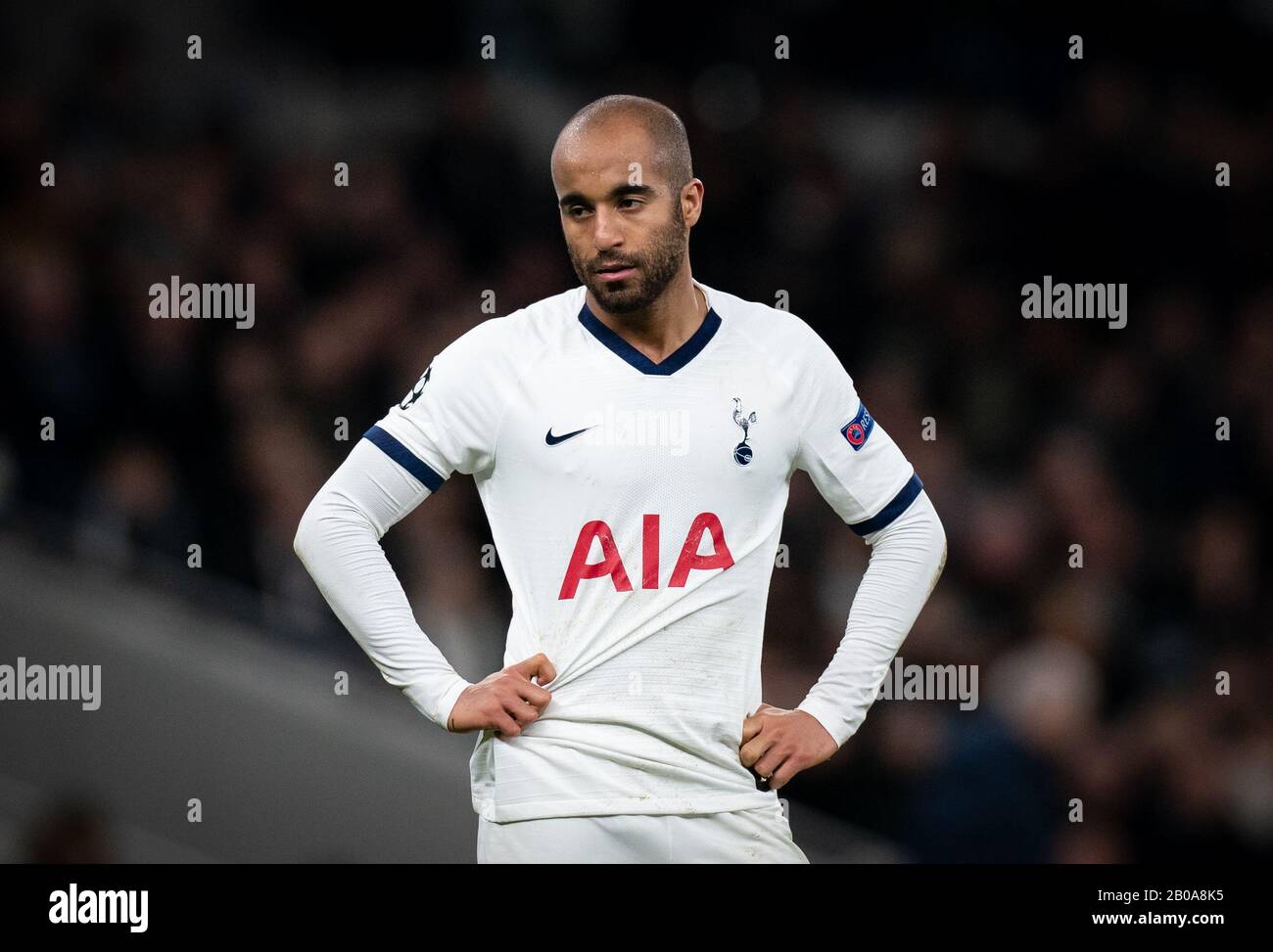 Londra, Regno Unito. 19th Feb, 2020. Lucas Moura di Tottenham Hotspur durante la partita della UEFA Champions League tra Tottenham Hotspur e la RB Leipzig allo stadio di Wembley, Londra, Inghilterra, il 19 febbraio 2020. Foto Di Andy Rowland. Credito: Prime Media Images/Alamy Live News Foto Stock