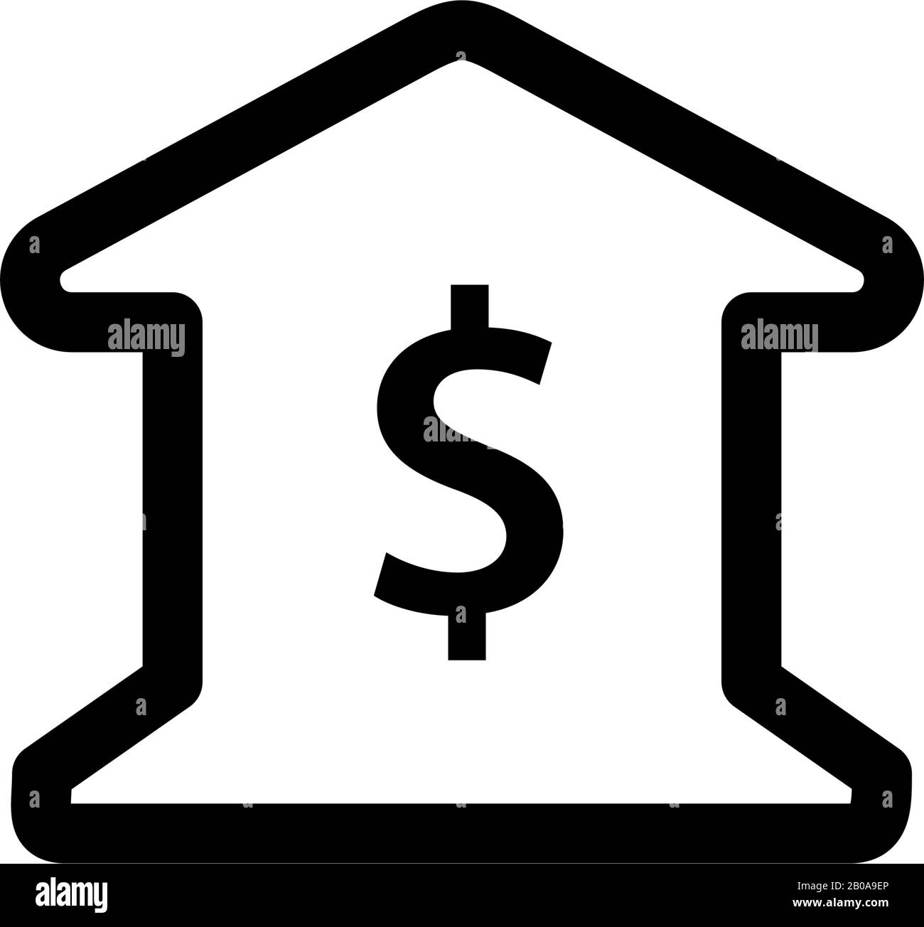 Modello vettore disegno icona banca Illustrazione Vettoriale