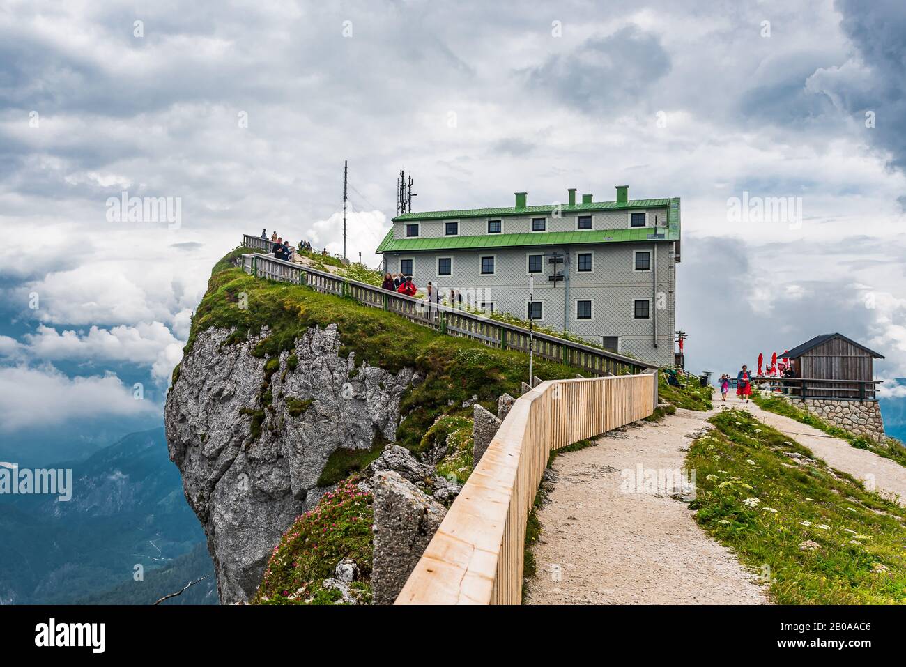 Rifugio in cima allo Schafberg a Salzkammergut, Austria Foto Stock