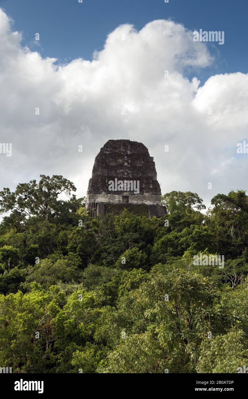 Guatemala, Parco Nazionale di Tikal, Templo V, 7th-8th c; Patrimonio dell'Umanità dell'UNESCO Foto Stock