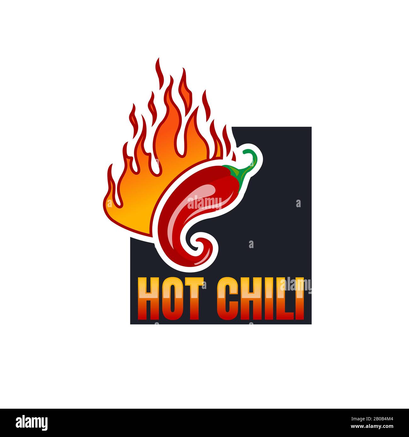 Logo Hot Chili disegni concept vettoriale, simbolo del logo Fire Chili, icona del simbolo Spice food Illustrazione Vettoriale