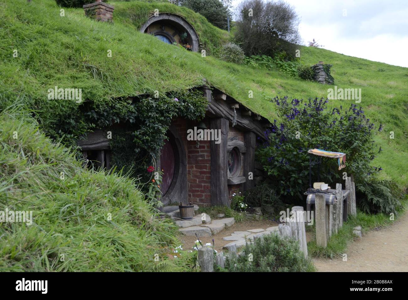 Set Hobbiton Movie, Matamata, Nuova Zelanda Foto Stock