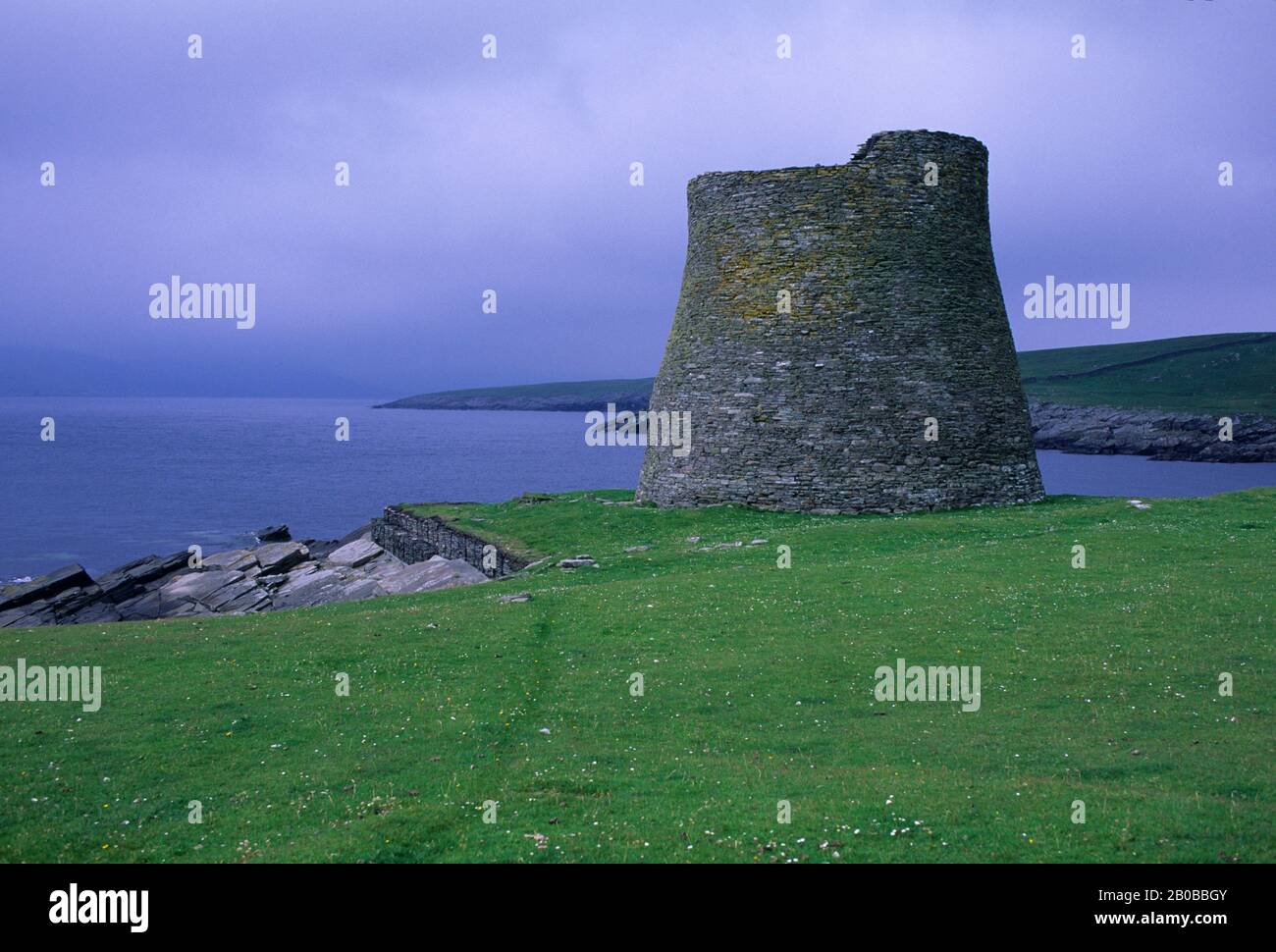 ISOLE SHETLAND, ISOLA DI MOUSA, BROCH STORICO Foto Stock