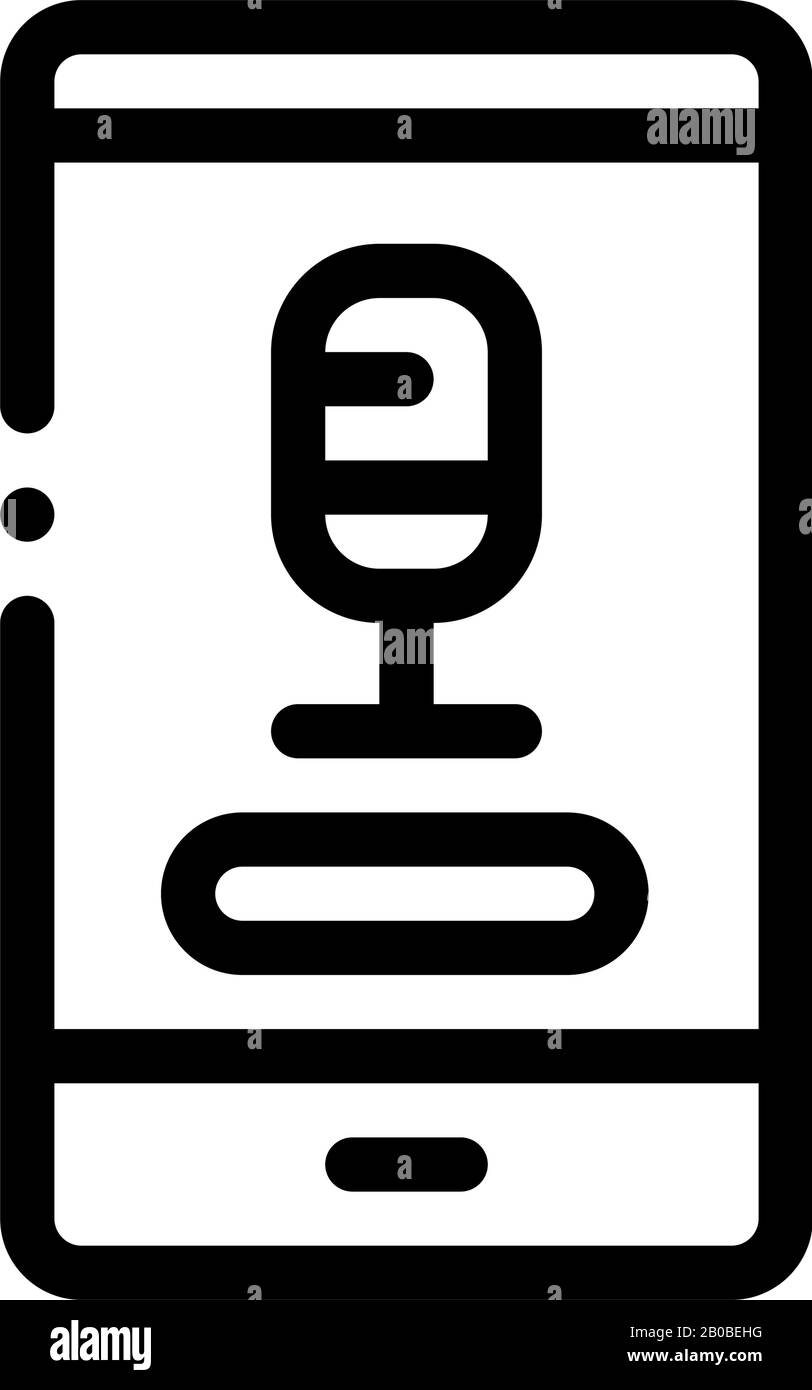 Icona Registrazione Telefonica Immagine Contorno Vettore Illustrazione Vettoriale