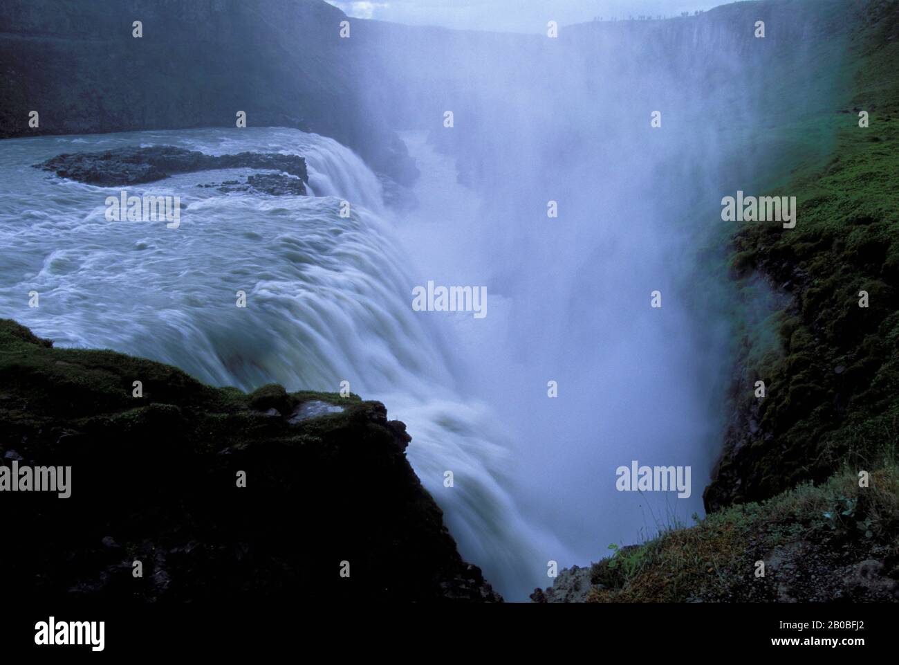 ISLANDA, CERCHIO D'ORO, GULLFOSS (CASCATA D'ORO), DETTAGLIO Foto Stock