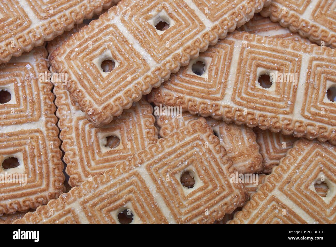 Biscotti dolci con grani di zucchero macro shot forma rettangolare Foto  stock - Alamy
