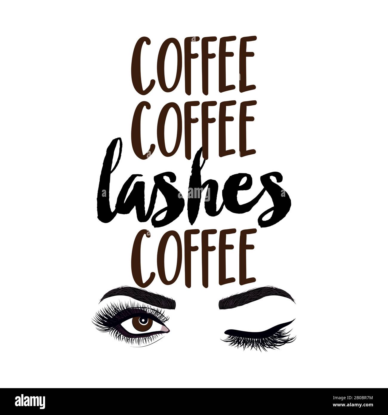 Caffè caffè caffè Lashes caffè - bella citazione tipografica con ciglia in  vettore eps. Ideale per il salone di trucco, logo, post sui social media,  t-shirt, tazza, scr Immagine e Vettoriale -