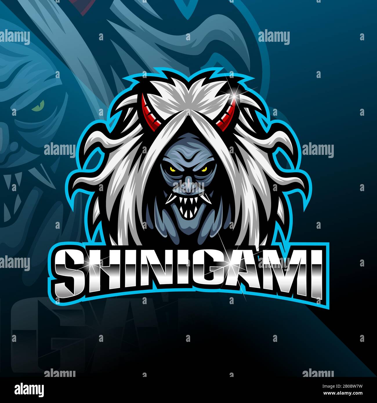 Logo Shinigami sport mascotte Illustrazione Vettoriale