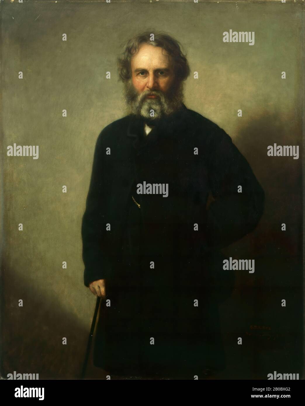 George Peter Alexander Healy, Ritratto di Henry Wadsworth Longfellow, 1862, olio su tela, 50 3/8 in. X 40 1/2 in. (127,95 cm x 102,87 cm Foto Stock
