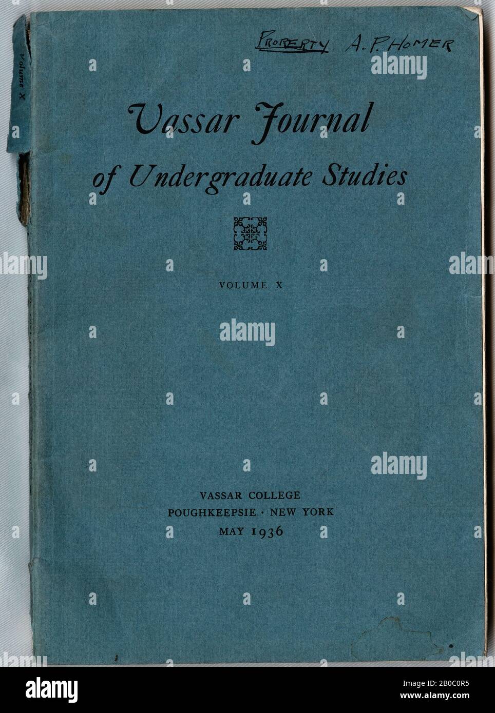 Artista Sconosciuto, Giornale Vassar Di Studi Universitari, 1936, 1936, Catalogo Foto Stock