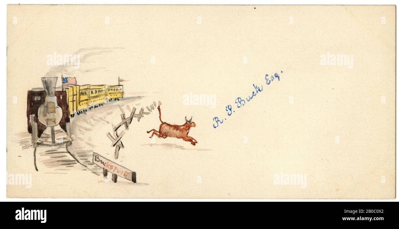 Henrietta Benson Homer, treno e Corsa Cow, n.d., acquerello su carta, 7 1/2 in. X 5 in. (19,05 cm x 12,7 cm Foto Stock