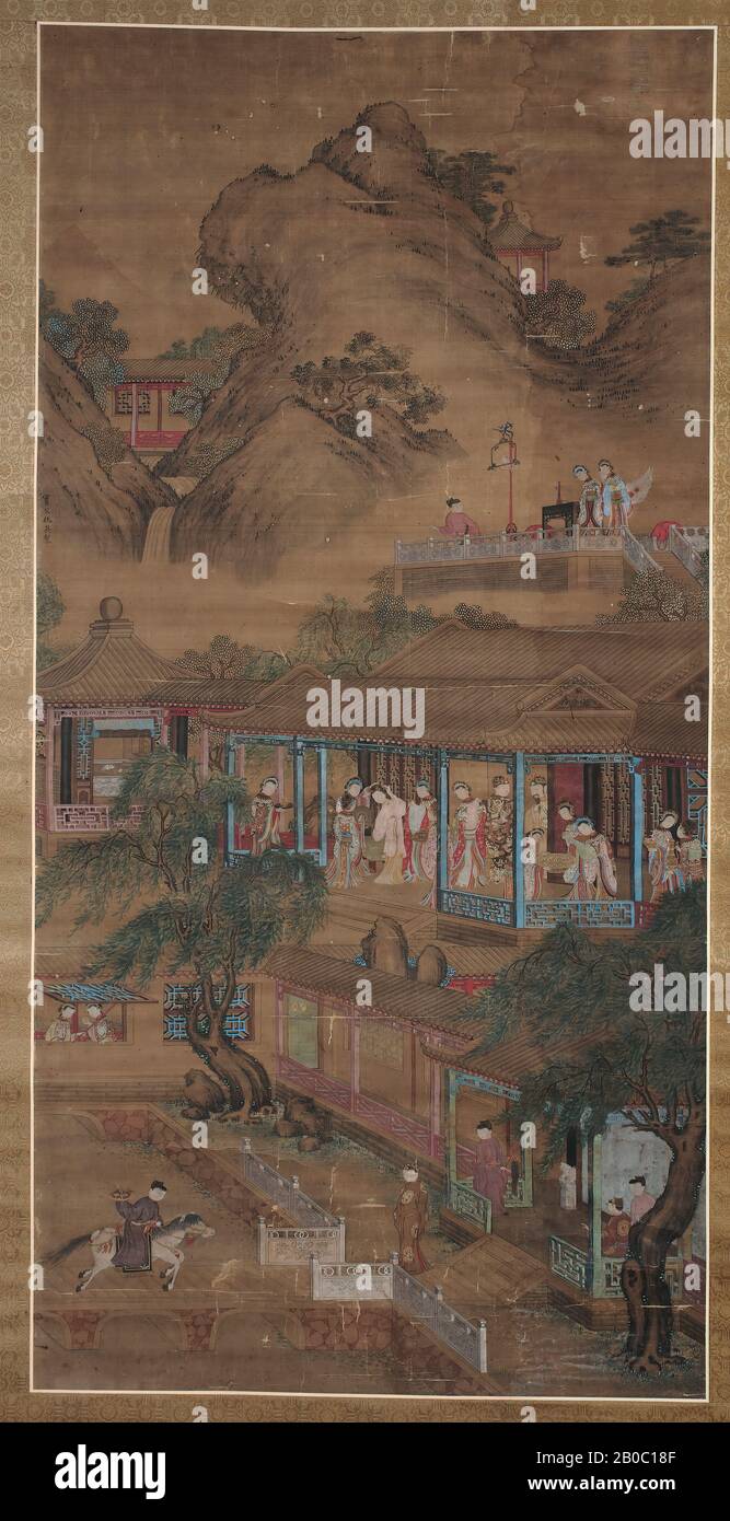 Chuin Ying, scena nel Palazzo Imperiale, 1530, acquerello, inchiostro su carta Foto Stock