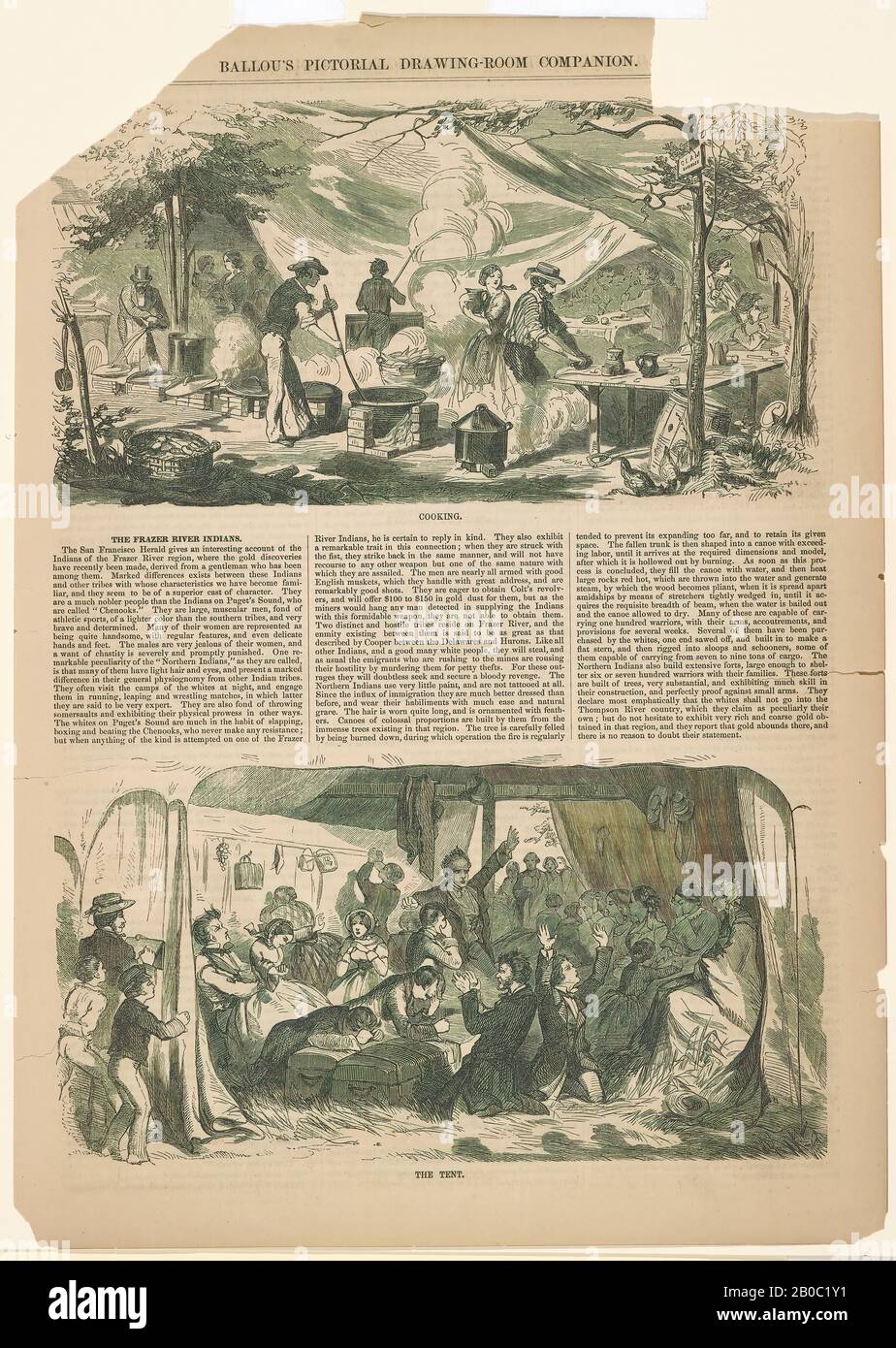 Winslow Homer, Cooking, 1858, incisione su carta, 5 1/16 in. X 9 5/16 in. (12,8 cm. x 23,7 cm.) Foto Stock