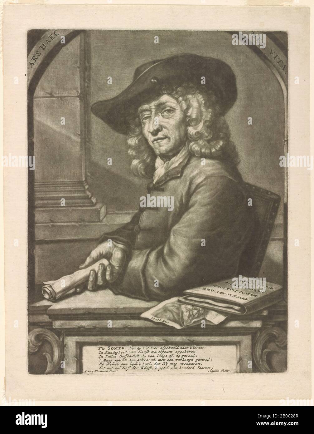 Arnoud van Halen, Ritratto di Jan Pietersz. Zomer, 1717, mezzotinta su carta, 10 1/4 in. X 7 15/16 in. (26,1 cm. x 20,2 cm.) Foto Stock