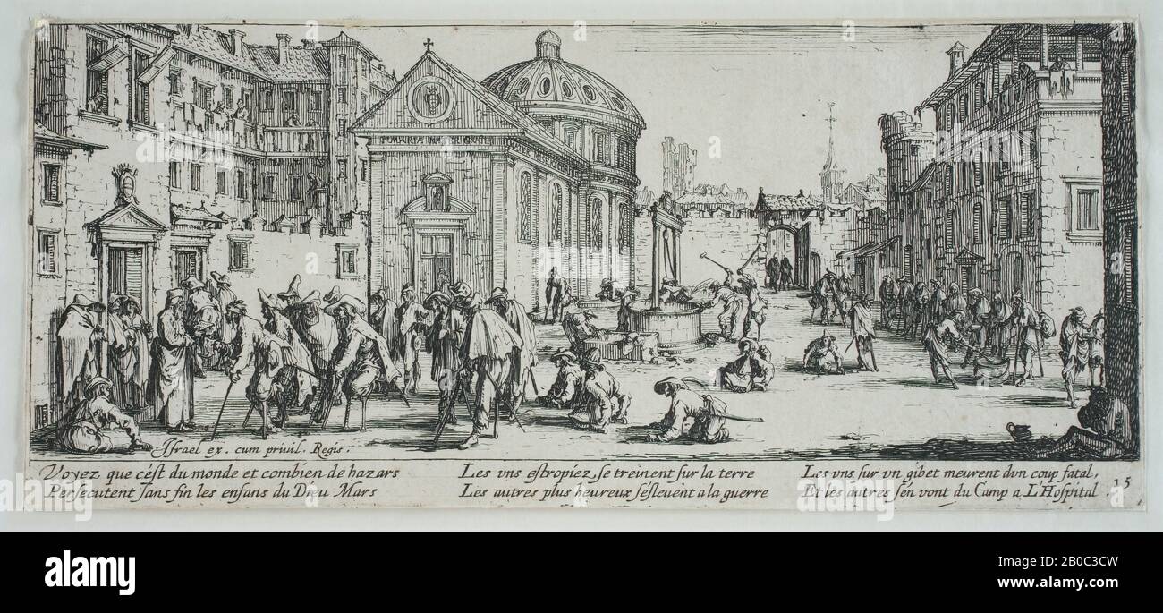 Jacques Callot, l'ospedale, 1633, incisione su carta, 3 1/4 in. X 7 5/16 in. (8,26 cm x 18,57 cm Foto Stock