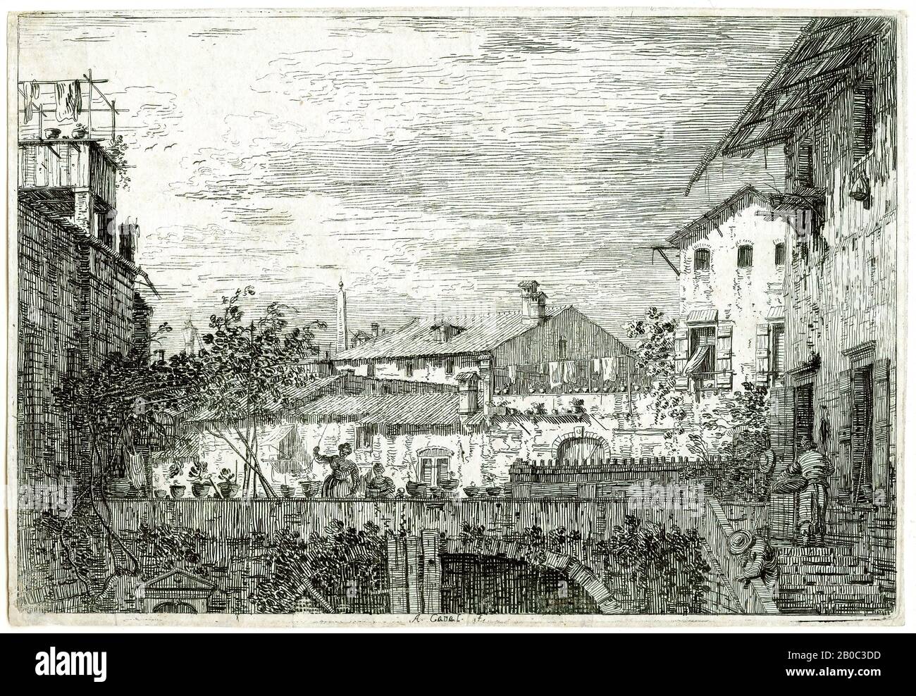 Canaletto (canale Giovanni Antonio), Vista dello stato 2nd di Venezia, n.d., incisione su carta, 5 3/4 in. X 8 3/8 in. (14,61 cm x 21,27 cm Foto Stock