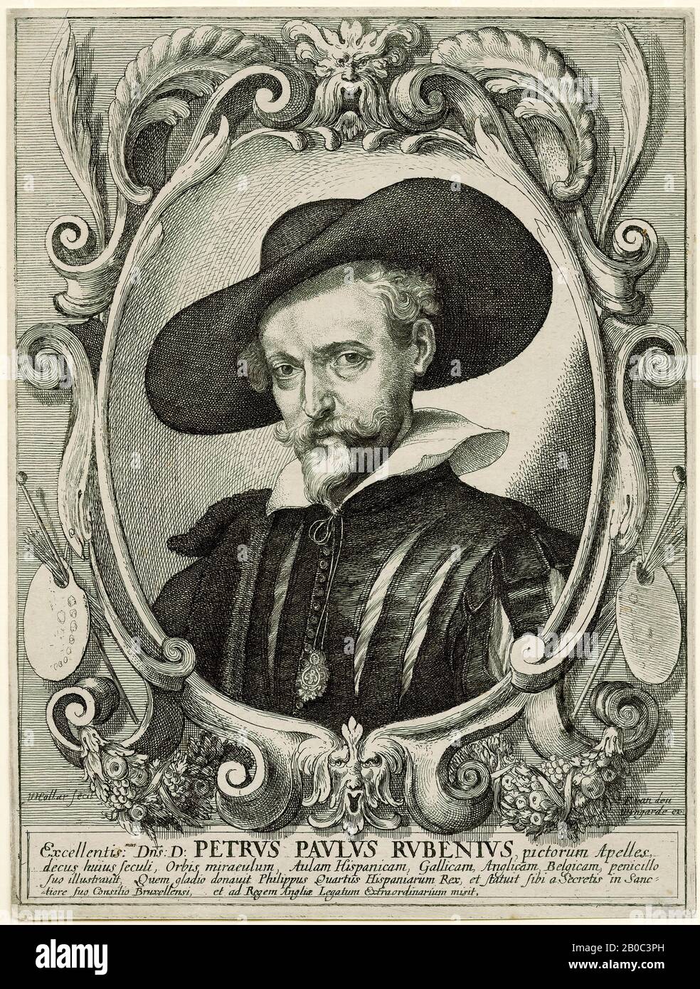 Wenceslaus Hollar, Peter Paul Rubens, n.d., incisione su carta spalmata, 9 7/8 in. X 7 3/8 in. (25,08 cm x 18,73 cm Foto Stock