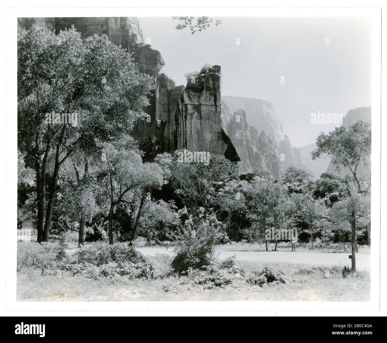 Union Pacific Photographer, Tempio di Sinawava, Zion National Park, Utah, 6/9/1938, stampa gelatina argento Foto Stock