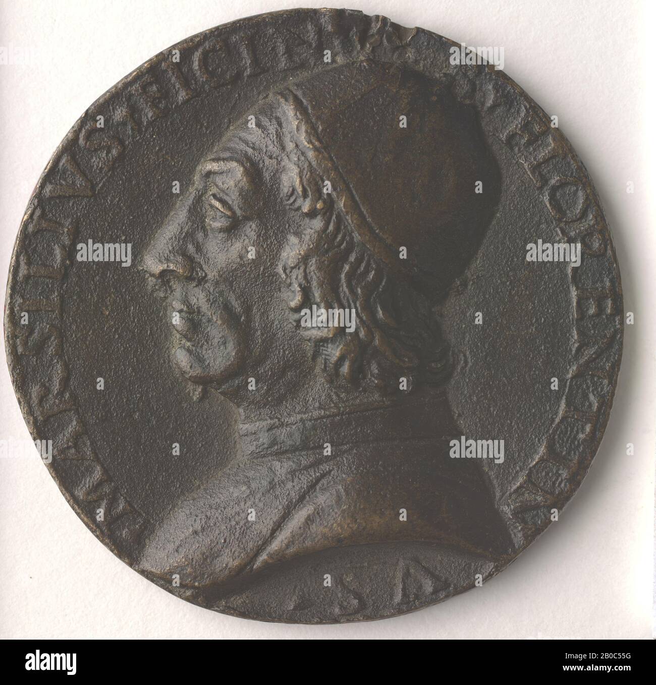 Niccolo Fiorentino (Niccolo Di Forzore Spinelli), Marsilio Ficino, Ca. 1498, bronzo, 2 3/16 in. (5,5 cm.) Foto Stock