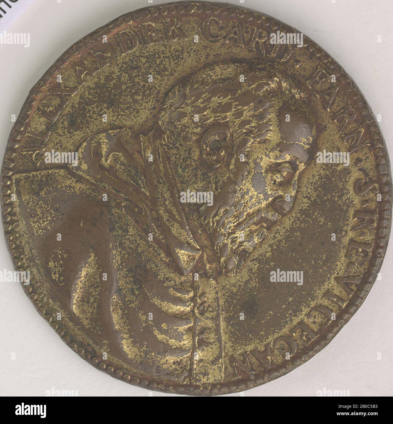 Giovanni V. Melon, Alessandro Farnese, 1575, doratura, bronzo, 1 13/16 in. (4,6 cm.) Foto Stock