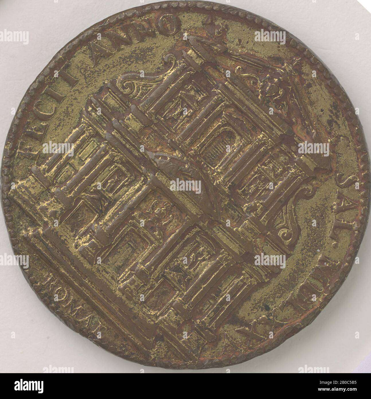 Giovanni V. Melon, Alessandro Farnese, 1575, doratura, bronzo, 1 13/16 in. (4,6 cm.) Foto Stock