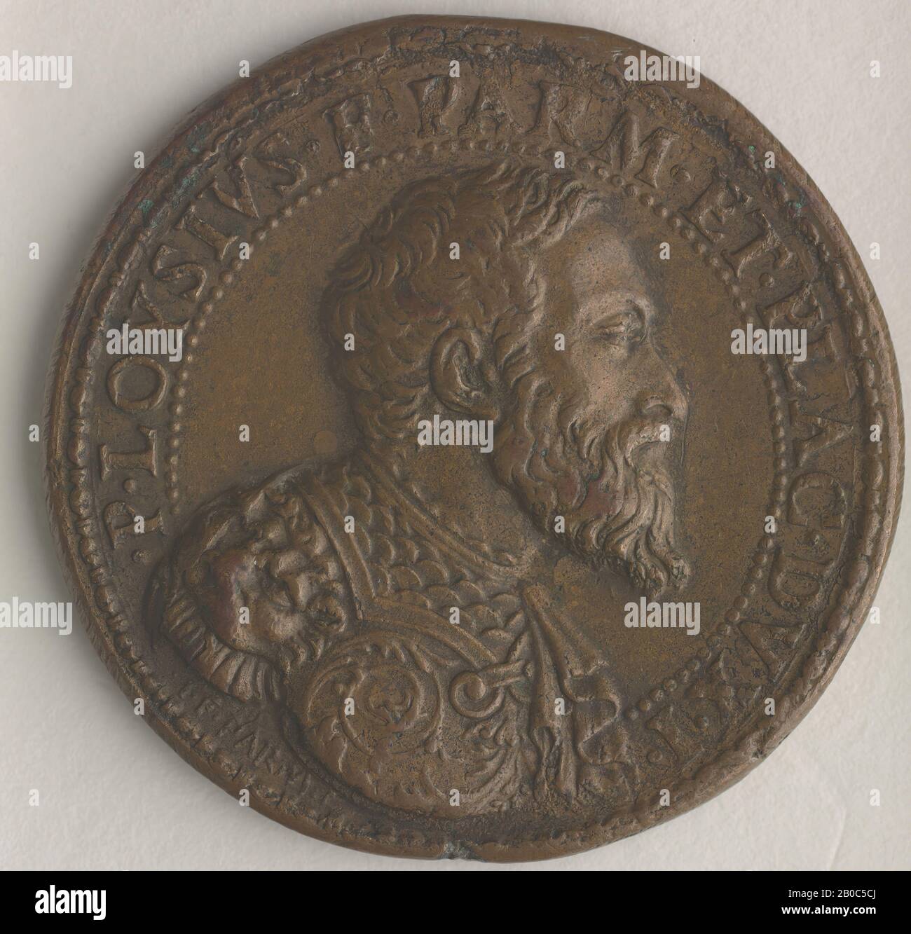 Gian Federigo Bonzagni, Pierluigi Farnese, 1545, bronzo, 1 7/16 in. (3,7 cm.) Foto Stock