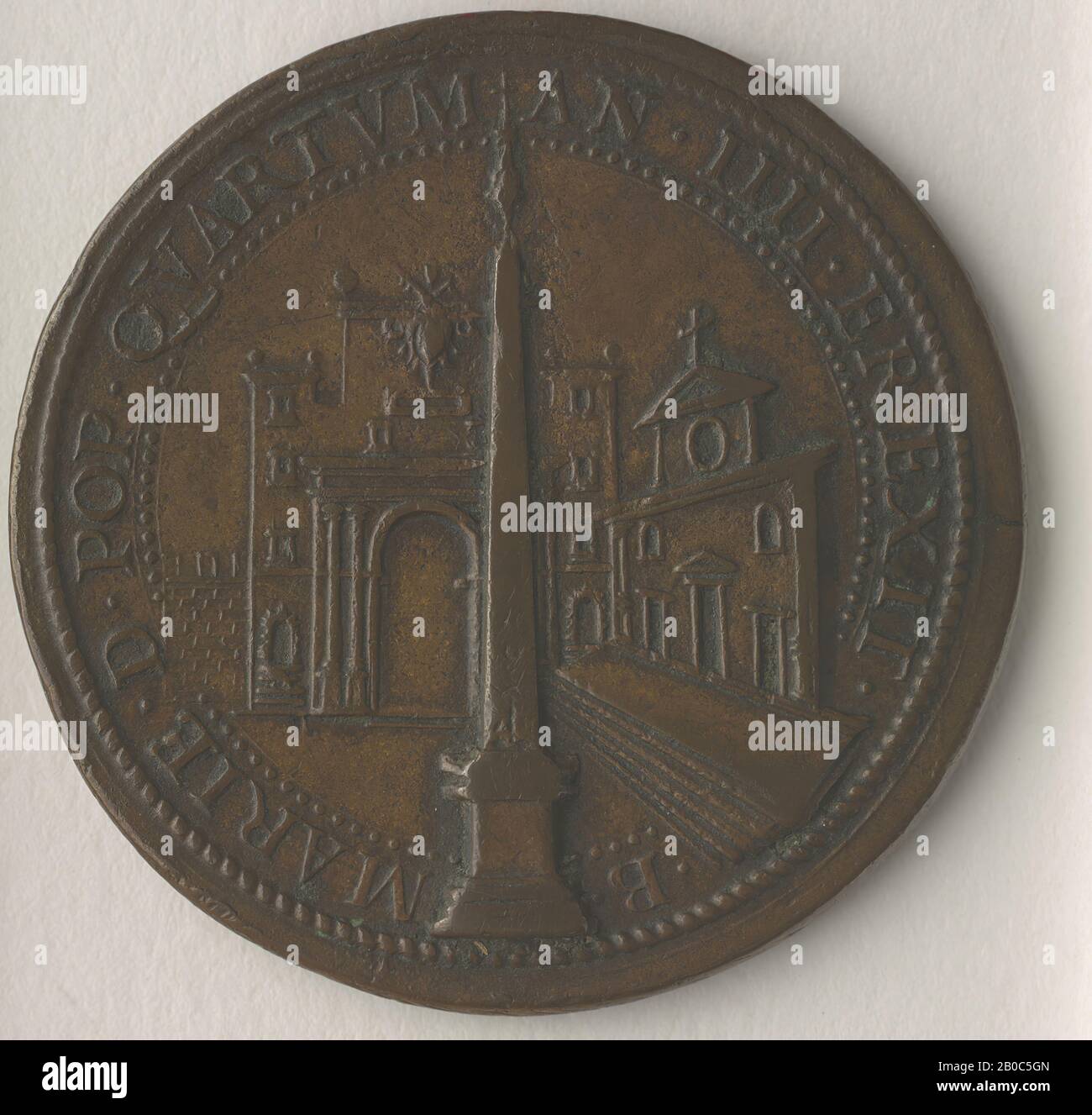 Nicolo de Bonis, Sisto V, 1589, bronzo, 1 7/16 in. (3,7 cm.) Foto Stock