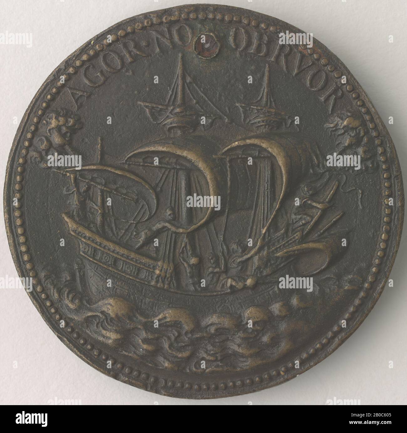 Artista sconosciuto, Giacomo Savelli, 1576, bronzo, 1 13/16 in. (4,6 cm.) Foto Stock