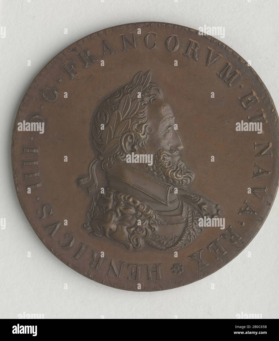 Artista sconosciuto, medaglia Enrico IV, 1600-1700, bronzo, 2 1/4 in. (5,7 cm.) Foto Stock