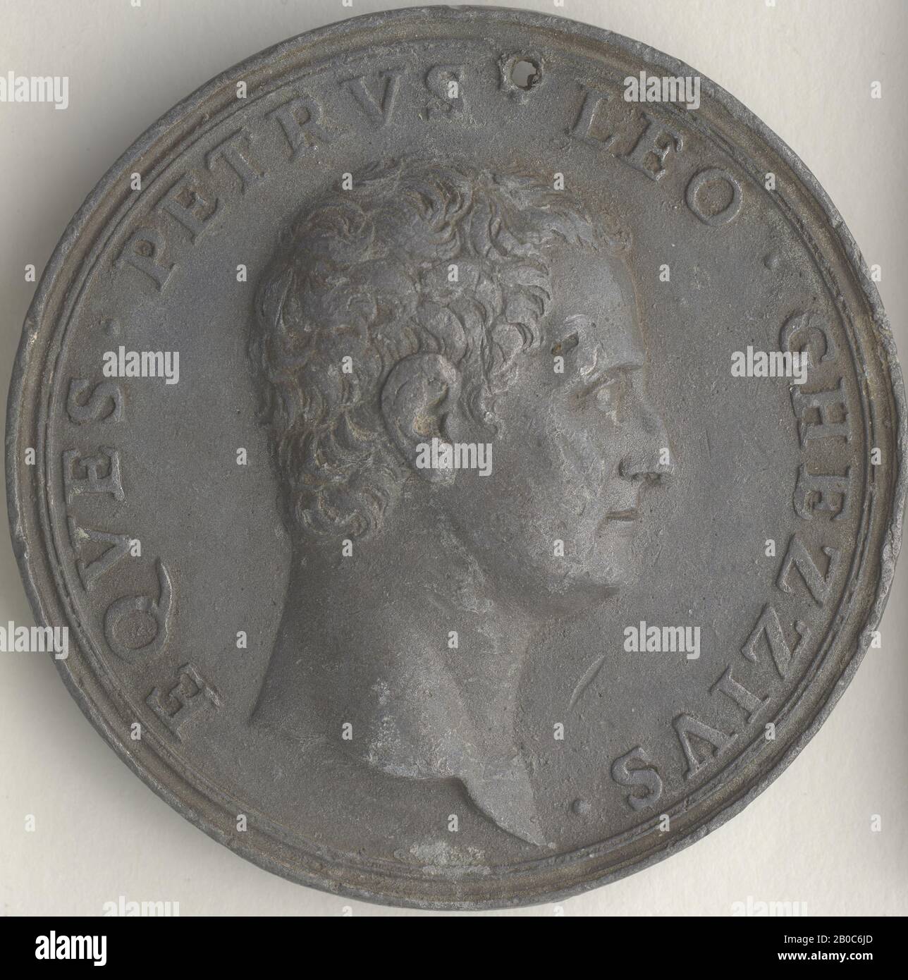 Giovanni Battista Pozzo, Pietro Leone Ghezzi, n.d., piombo, 2 15/16 in. (7,4 cm.) Foto Stock