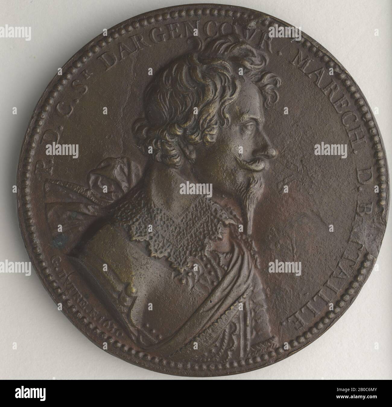 Guillaume Dupré, Maresciallo D'Argencourt, 1630, bronzo, 2 9/16 in. (6,5 cm.) Foto Stock