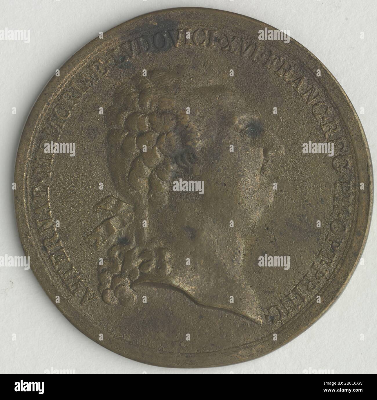 Artista sconosciuto, medaglia Luigi XVI 1793, 1793, bronzo, 1 13/16 in. (4,6 cm.) Foto Stock