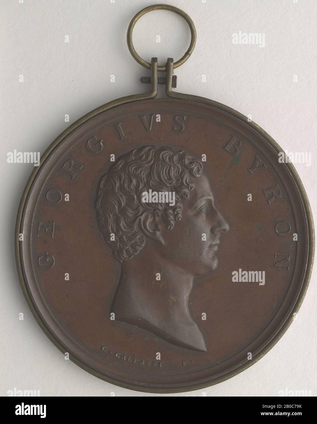 Gaspare Galeazzi, Lord Byron, n.d., bronzo, 2 1/4 poll. (5,7 cm.) Foto Stock