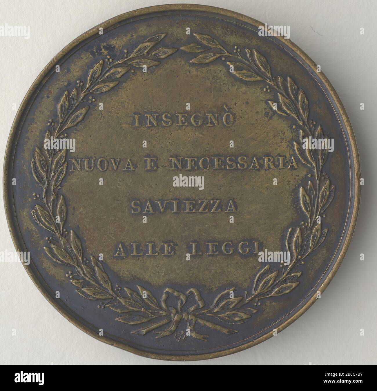 Donnino Bentelli, Gian Domenico Romagnosi, n.d., bronzo, 1 13/16 in. (4,6 cm.) Foto Stock