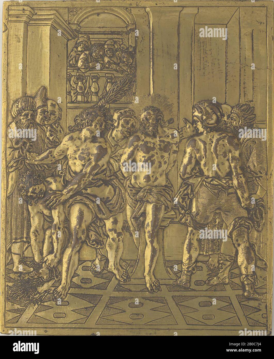 Artista sconosciuto, la Flagellazione, n.d., rame, doratura, 7 5/16 in. X 5 13/16 in. (18,5 cm. x 14,8 cm.) Foto Stock