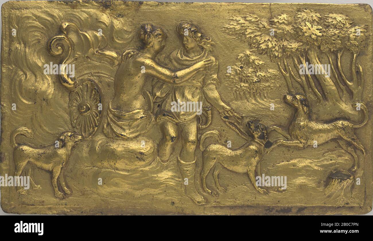Artista sconosciuto, la sottrazione di Cephalus, n.d., bronzo, doratura, 2 15/16 in. X 5 1/16 in. (7,4 cm. x 12,8 cm.) Foto Stock