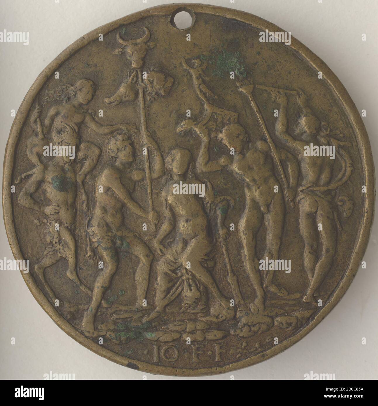 Artista sconosciuto, Ariadne sulla medaglia di Naxos, 1500-1600, bronzo, 2 1/4 in. (5,7 cm.) Foto Stock