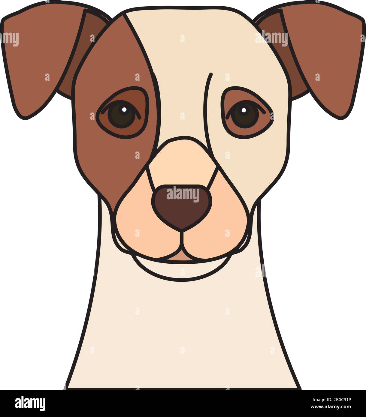 faccia di cane bianco con macchia marrone Immagine e Vettoriale - Alamy