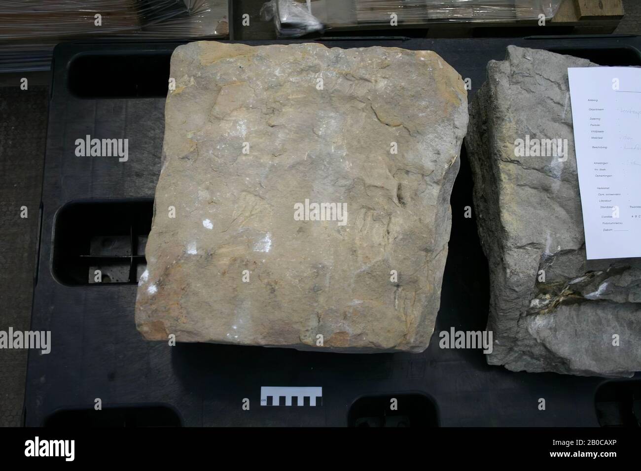 Frammento di pietra, frammento di costruzione, pietra, 45 x 45 x 28 cm, romana, olandese, sconosciuto, sconosciuto, sconosciuto Foto Stock
