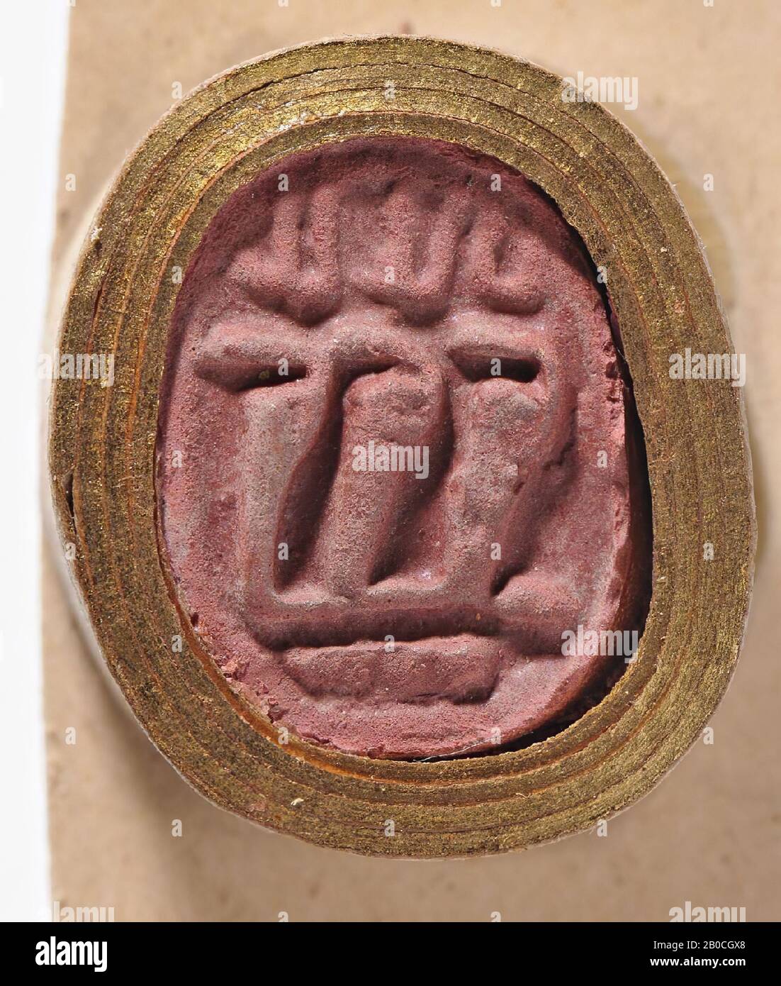 Scarabeo, uraeus, 3 pezzi, corona, sigillo, scarabeo, faience, 1,6 cm, Egitto Foto Stock