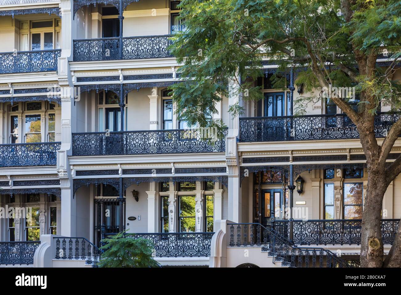 Australian Housing Styles, Victorian, Potts Point, Sydney. Foto Stock